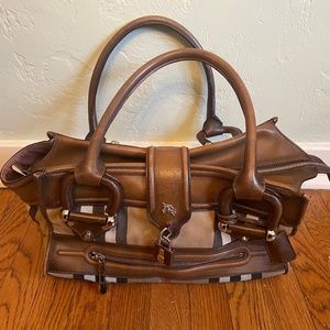 BURBERRY Haymarket Tote Shoulder Bag Nova Check Plaid Canterbury